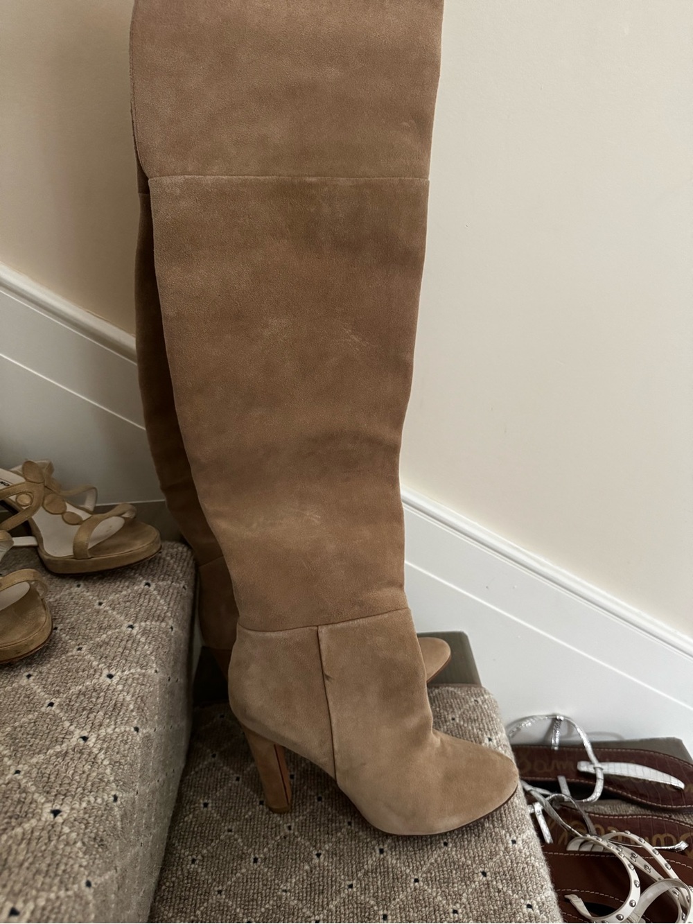 Joie Women's Over-the-Knee Suede Boots in Taupe